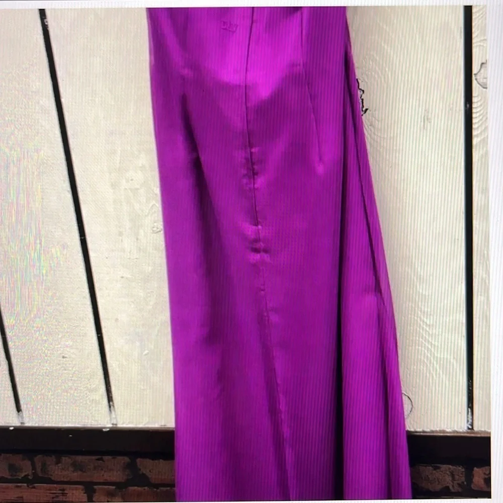 Size 12 Purple jeweled q ruching dress - Picture 2 of 3